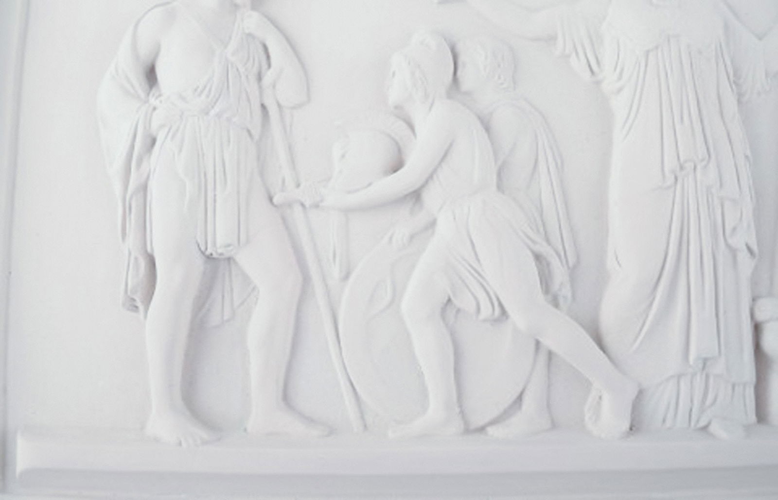 Ipsen's, Denmark. Large terracotta wall plaque with motif after Thorvaldsen. 1890's. - 6