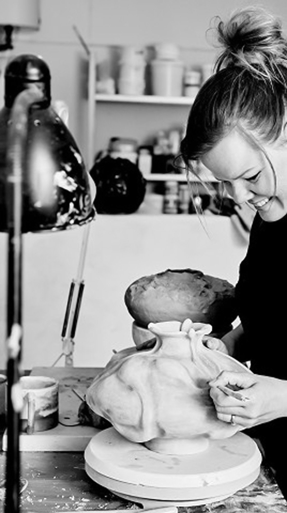 Christina Muff, Danish contemporary ceramicist (b. 1971). Sculptural one of a kind vase made from - 8