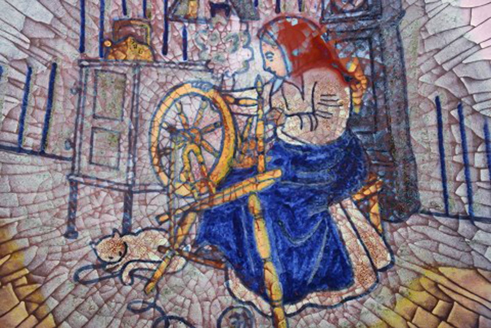 Michael Andersen, Denmark. Large bowl in glazed ceramics with weaver. Beautiful crackled glaze. - 6