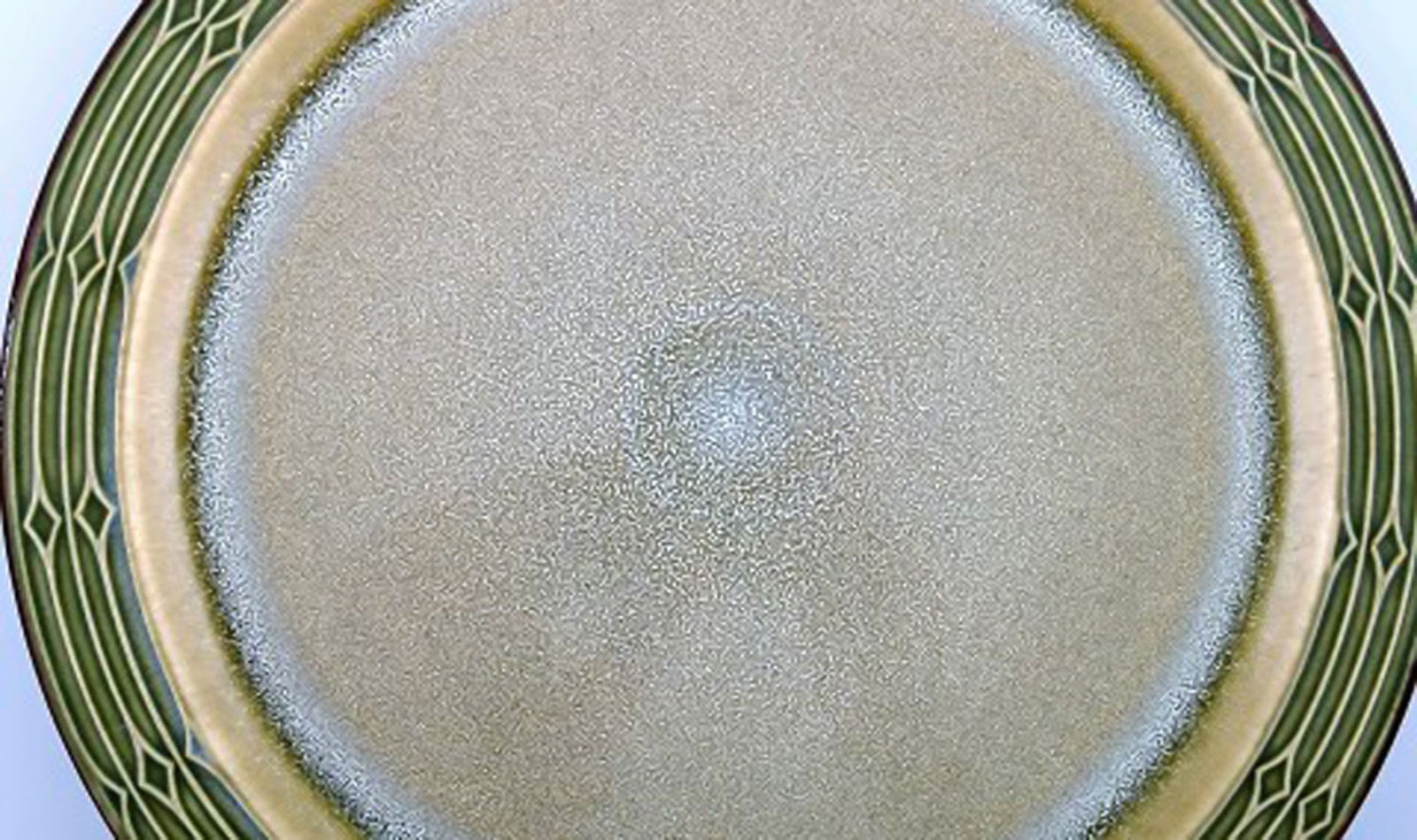 Jens H. Quistgaard (1919-2008) for Bing & Grondahl. Large round "Rune" dish in glazed stoneware. Two - 2