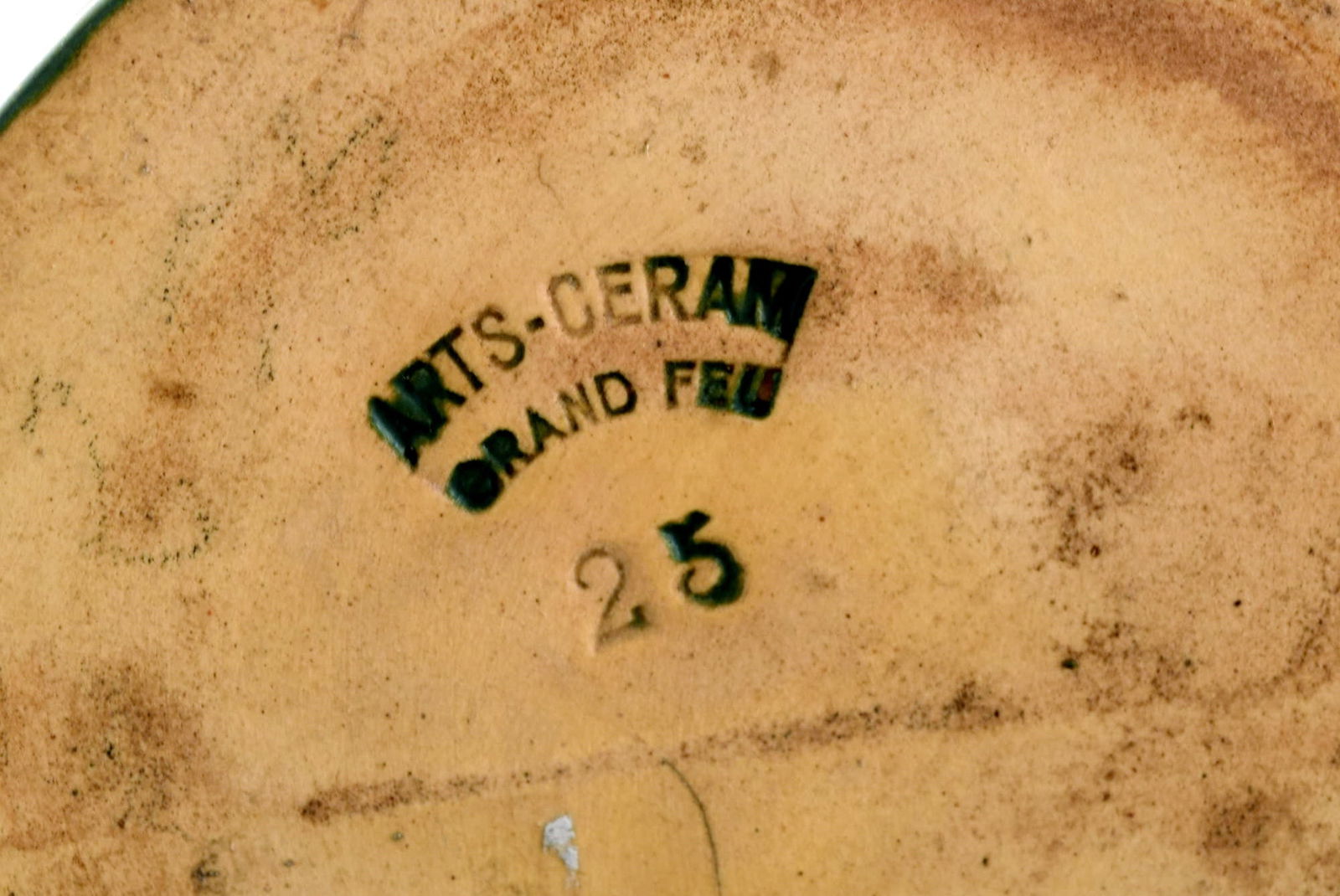 Arts Ceram Grand Feu, France. Vase / pitcher in glazed stoneware. Beautiful glaze in gold and green - 7