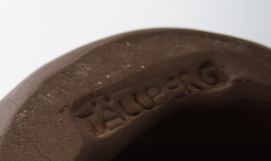 Tällberg, Sweden. Figure in glazed stoneware. Young girl with basket. 1970s. - 7