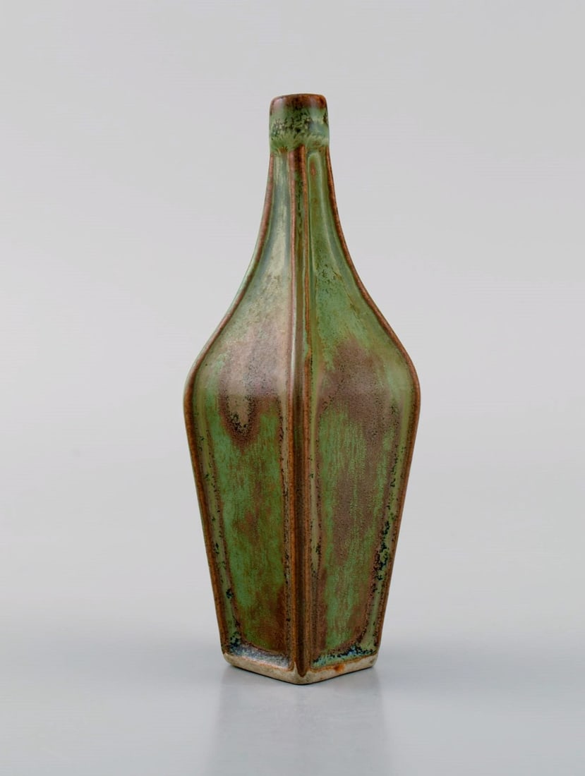 Three Belgian miniature vases in glazed ceramics. Mid-20th century. - 2