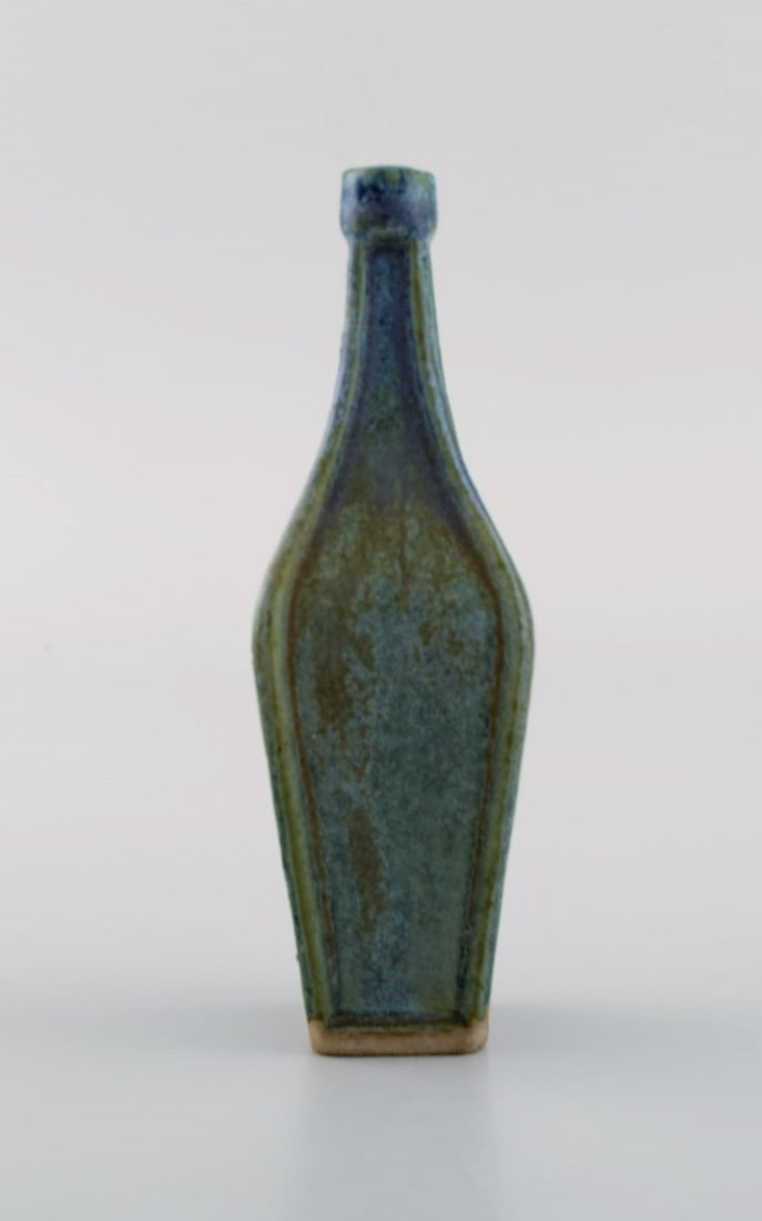 Three Belgian miniature vases in glazed ceramics. Mid-20th century. - 5