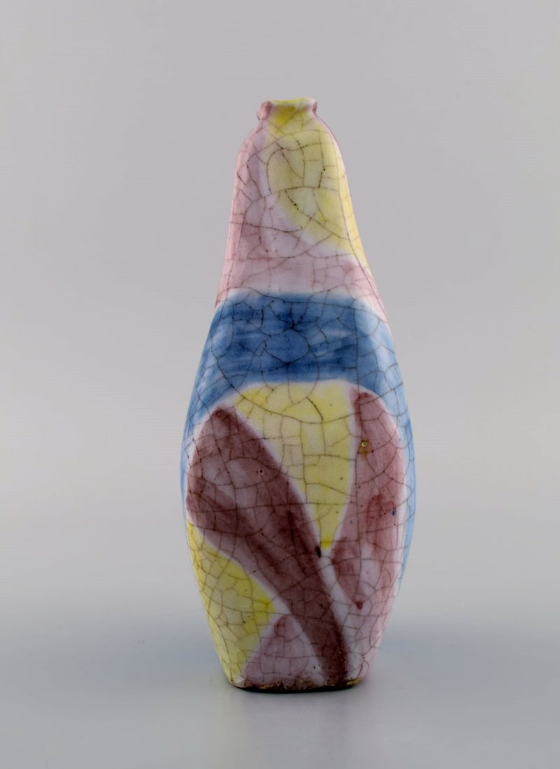 Marcello Fantoni (b.1915), Italy. Unique vase in glazed ceramics. Beautiful polychrome glaze. 1960s. - 6