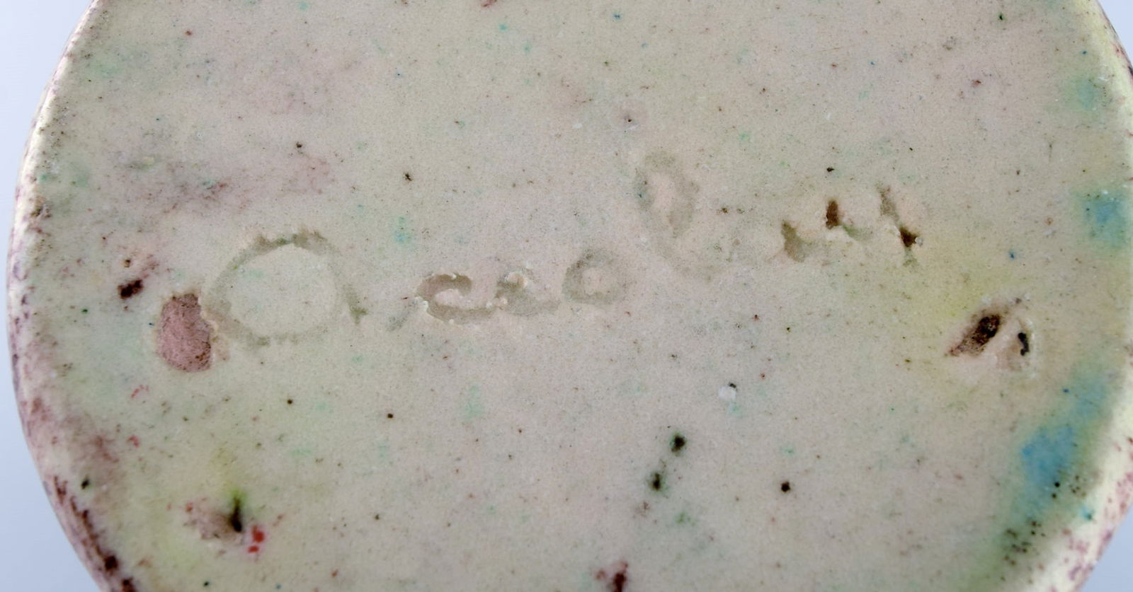 Accolay, France. Large art deco vase in glazed ceramics. Beautiful glaze in red and blue shades. - 7