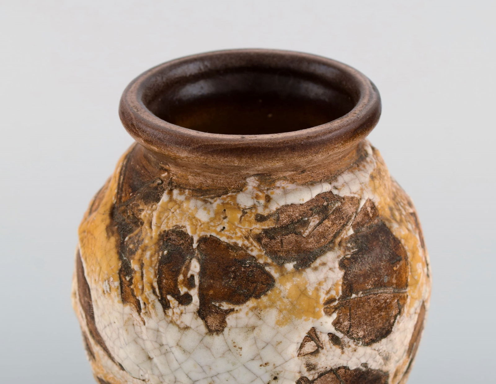 Louis Dage (1885-1961), French ceramist. Unique vase in glazed ceramics. Beautiful glaze in brown - 3