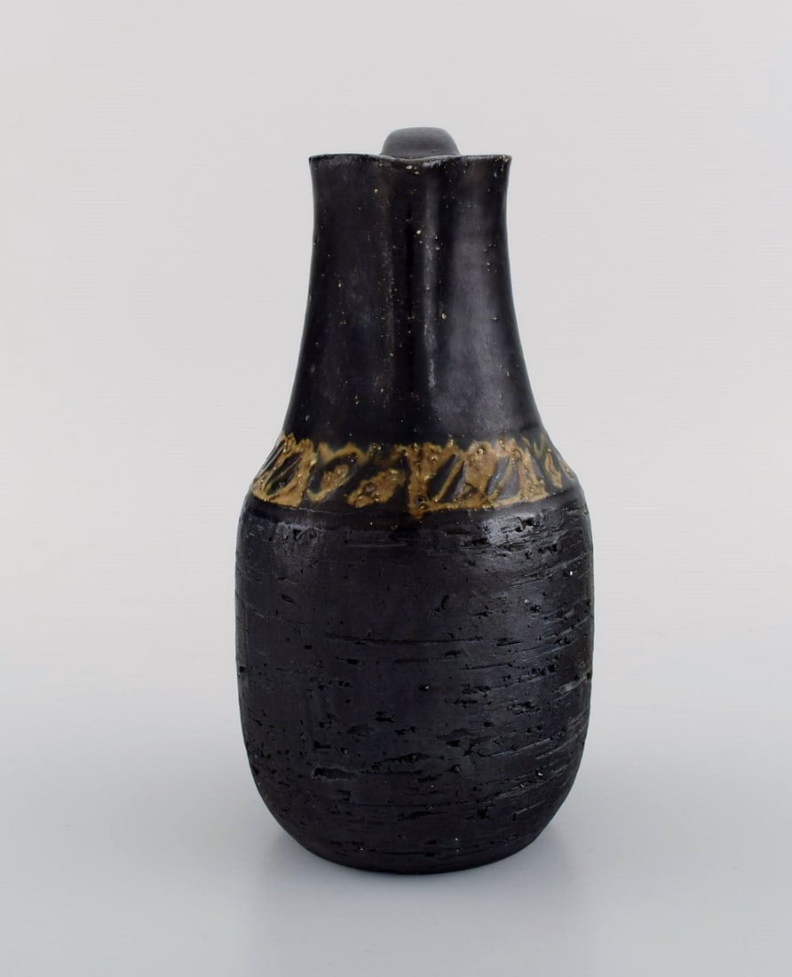 Danish ceramist. Two unique jugs in glazed stoneware. 1960s / 70s. - 7