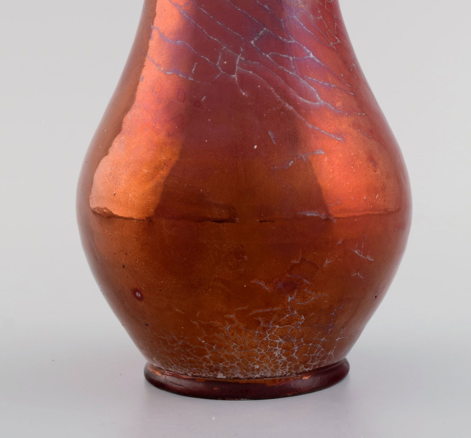 Karl Hansen Reistrup for Kähler. Antique vase in glazed ceramics. Beautiful luster glaze. - 6