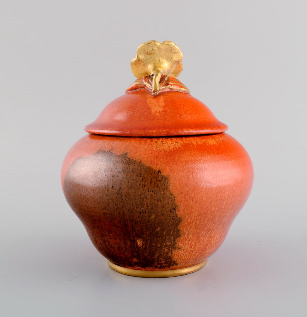 Nils Emil Lundström (1865-1960) for Rörstrand. Antique lidded jar in glazed ceramics. - 4