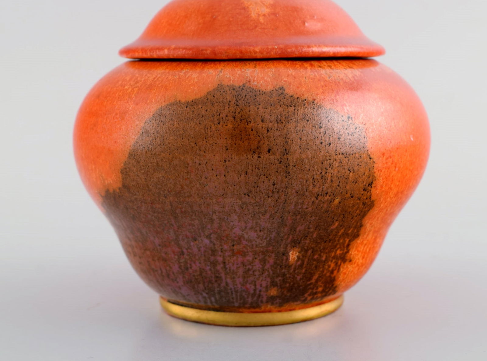 Nils Emil Lundström (1865-1960) for Rörstrand. Antique lidded jar in glazed ceramics. - 6