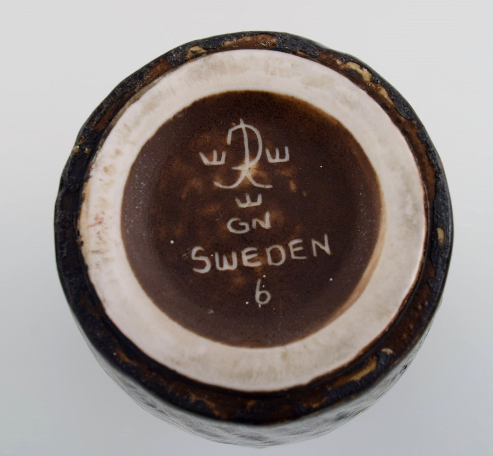 Gunnar Nylund for Rörstrand. Vase in glazed stoneware. Beautiful glaze in brown shades. 1960s. - 6