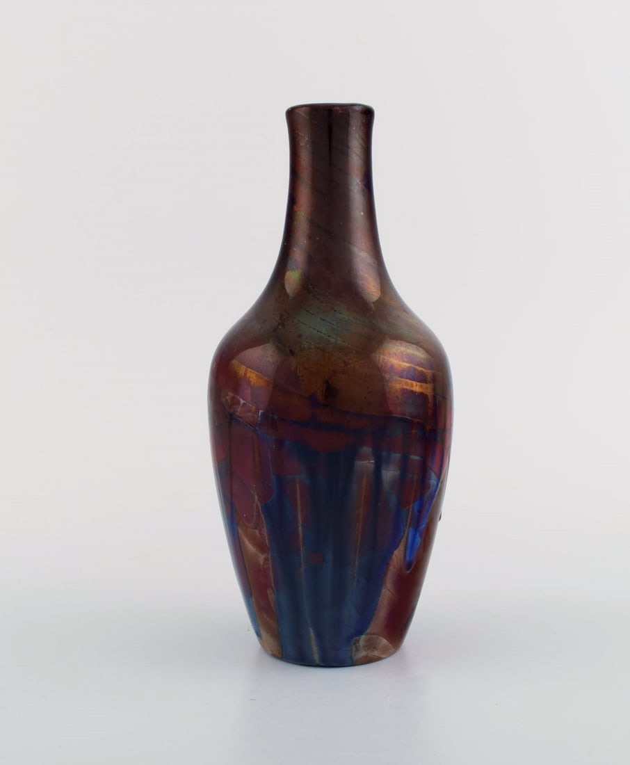 Karl Hansen Reistrup for Kähler. Antique vase in glazed ceramics. Beautiful luster glaze. - 2