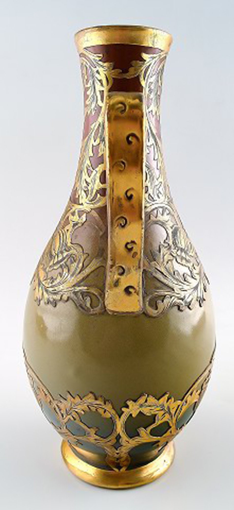 French, Sarreguemines Art Nouveau pitcher in ceramics, app. 1910. - 4