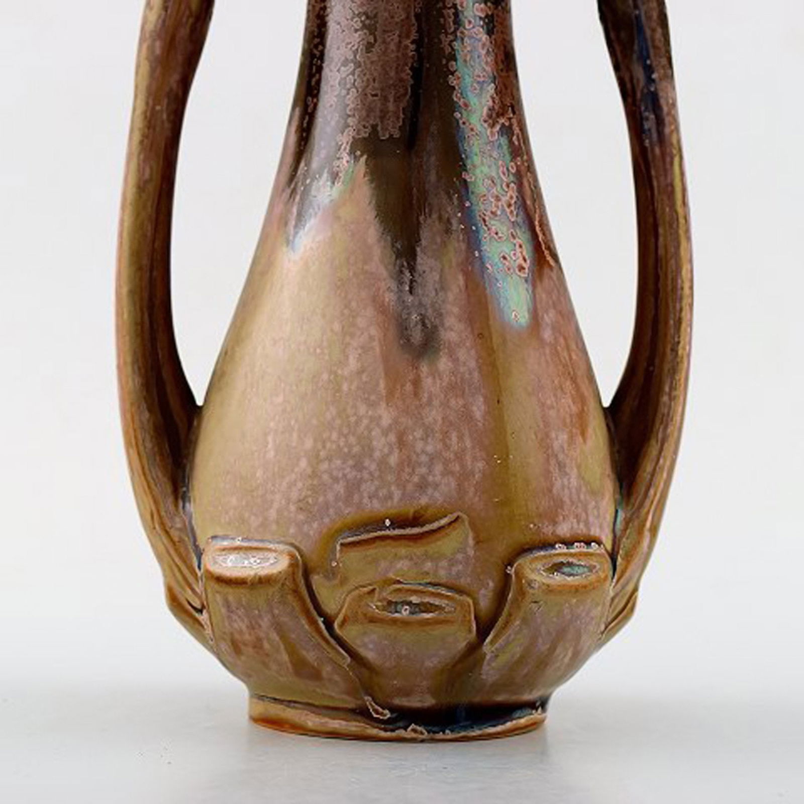 French Art Nouveau ceramic vase, Denbac (1909-1952) produced in Vierzon. - 4