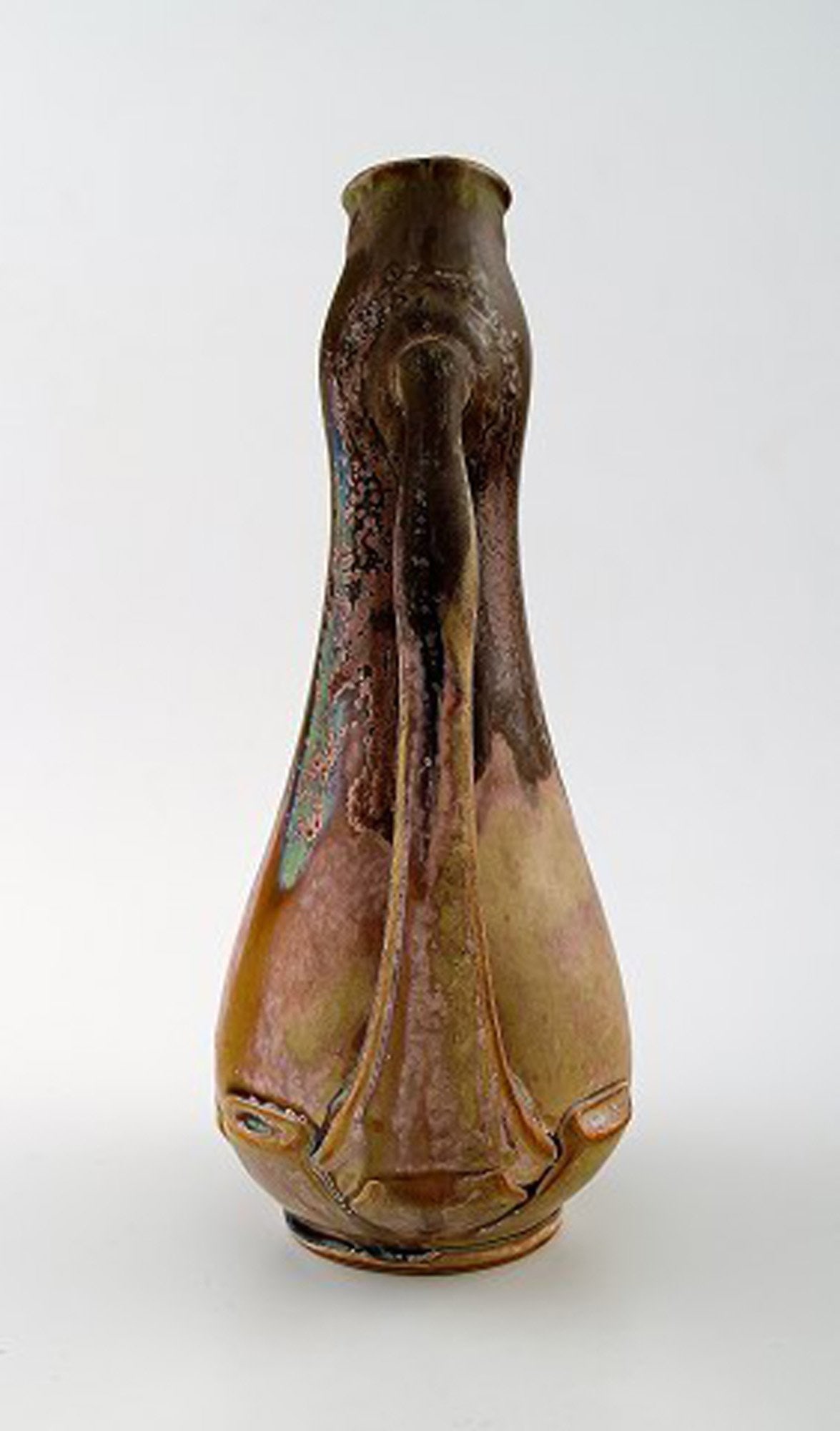 French Art Nouveau ceramic vase, Denbac (1909-1952) produced in Vierzon. - 5