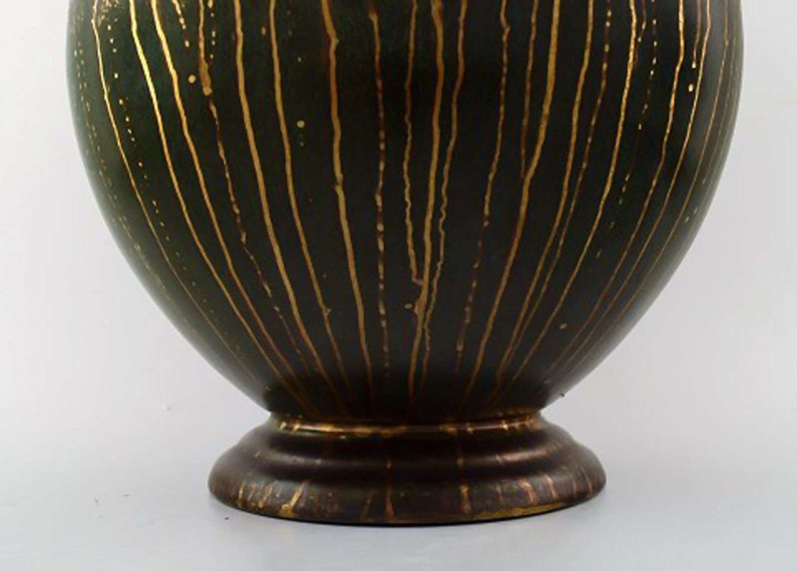 Lucien BRISDOUX (1878-1963) France. Art Deco pottery lidded vase. Unique work. - 4