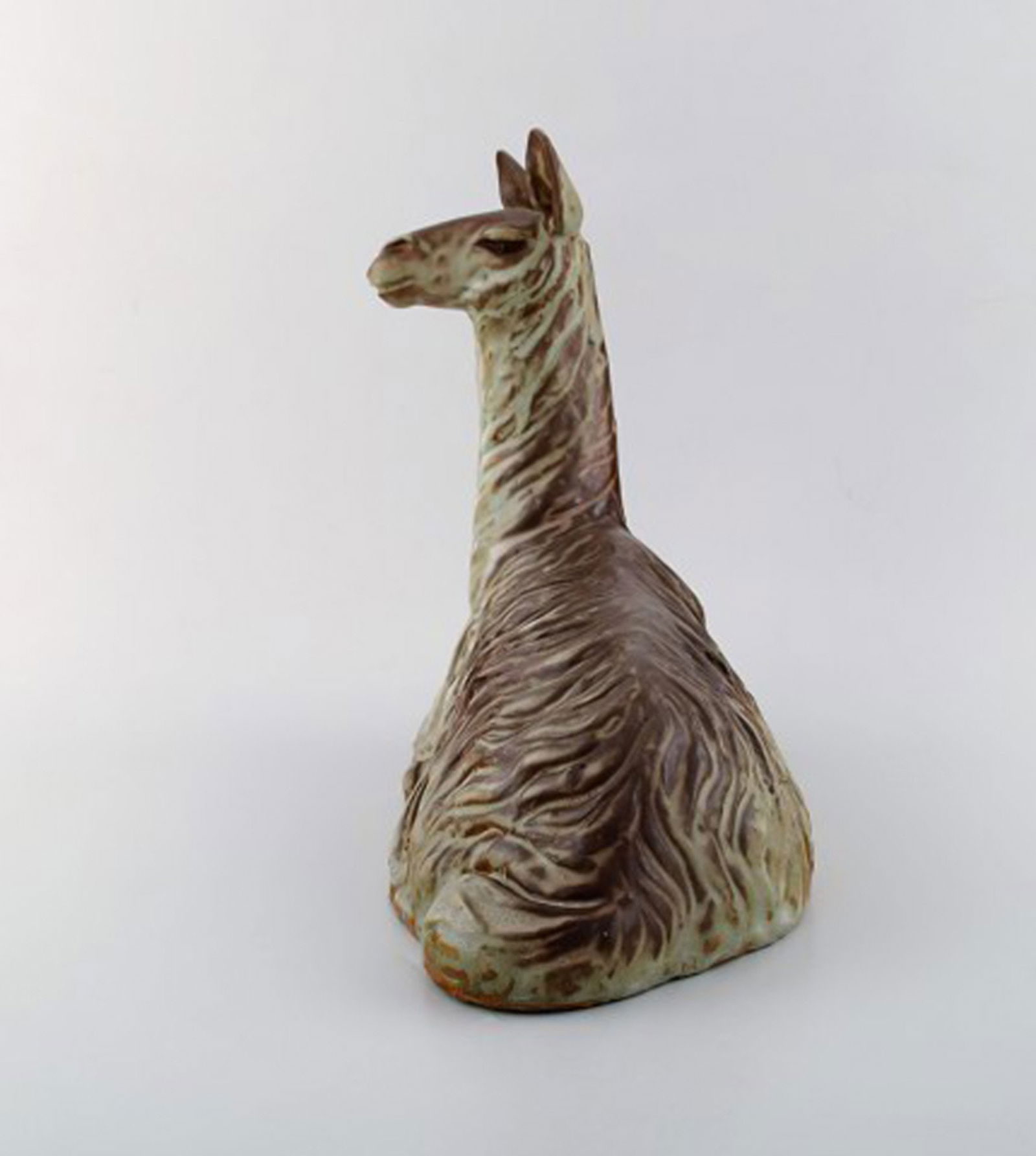 Lea von Mickwitz (1884-1978) for Arabia. Large sculpture in glazed stoneware. Lama. 1940's. - 4