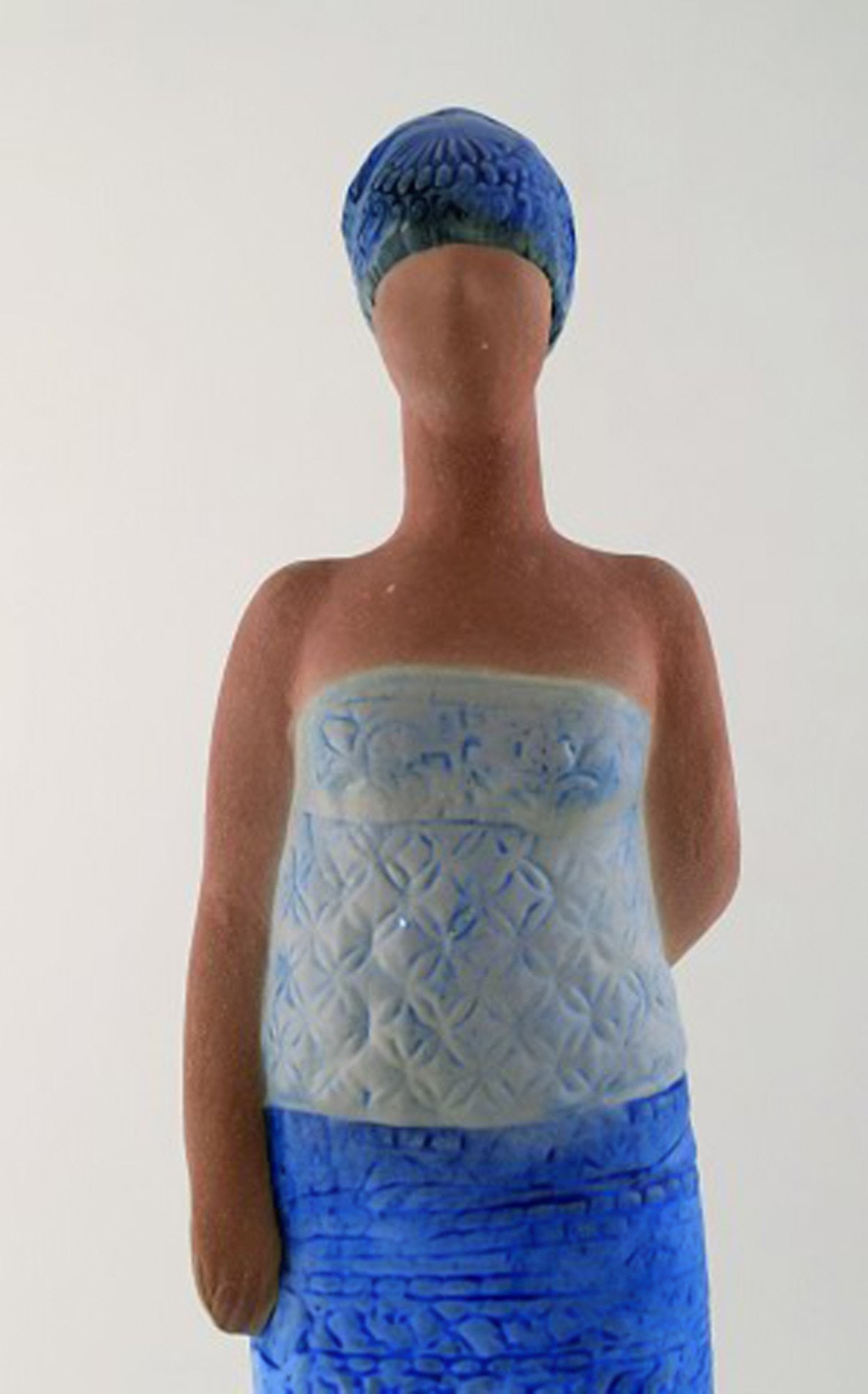 Lisa Larsson, very rare large figure, Mother carrying child. Gustavsberg Swedish ceramic figure - 5