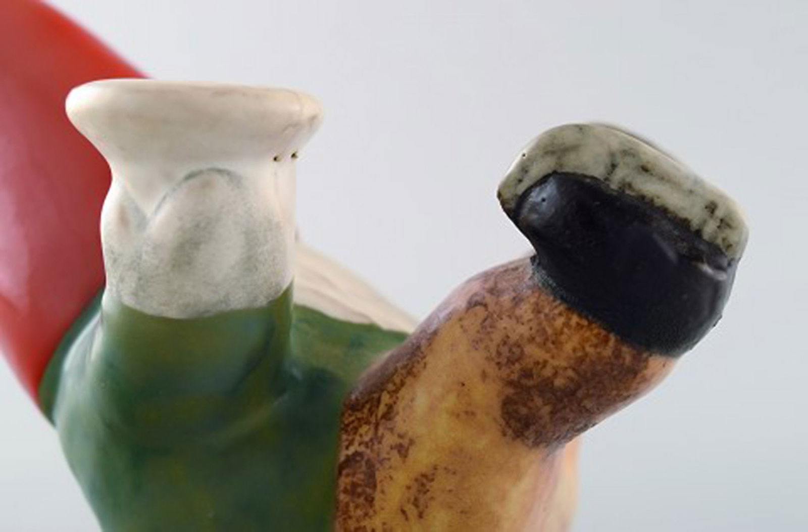 Rare Lisa Larson candlestick for Gustavsberg. Santa on skates. Glazed stoneware. 1995. - 5