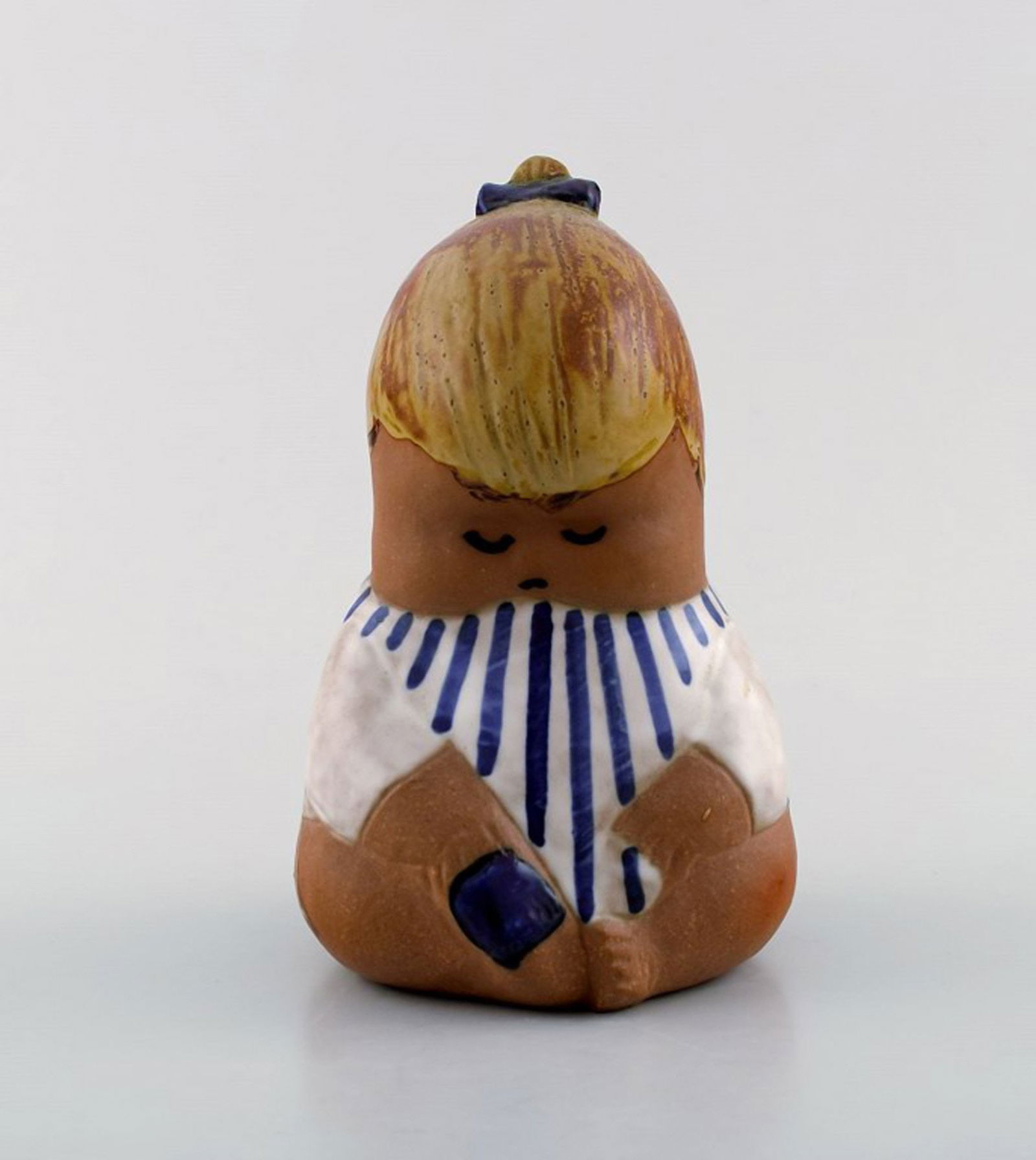 Rare figure, Lisa Larson for Gustavsberg, "Johanna", glazed ceramics. 1970's.: Title: Rare figure, Lisa Larson for Gustavsberg, "Johanna", glazed ceramics. 1970's. Description: Rare figure, Lisa Larson for Gustavsberg, "Johanna", glazed ceramics. Stamped. Height 17 cm. In perfec