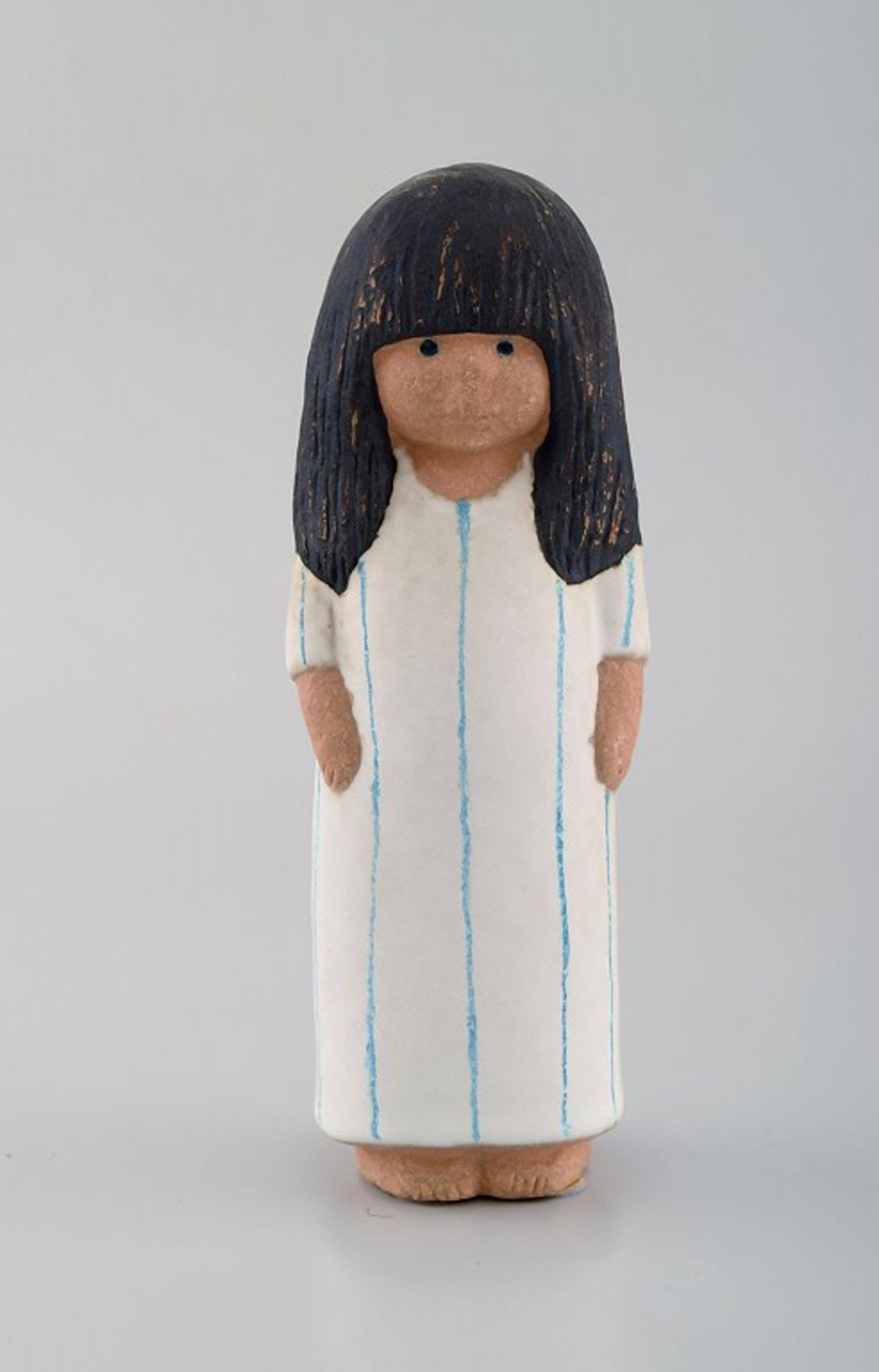 Lisa Larson for Gustavsberg. Girl in glazed ceramics. Dated 1993. (1 of 6)