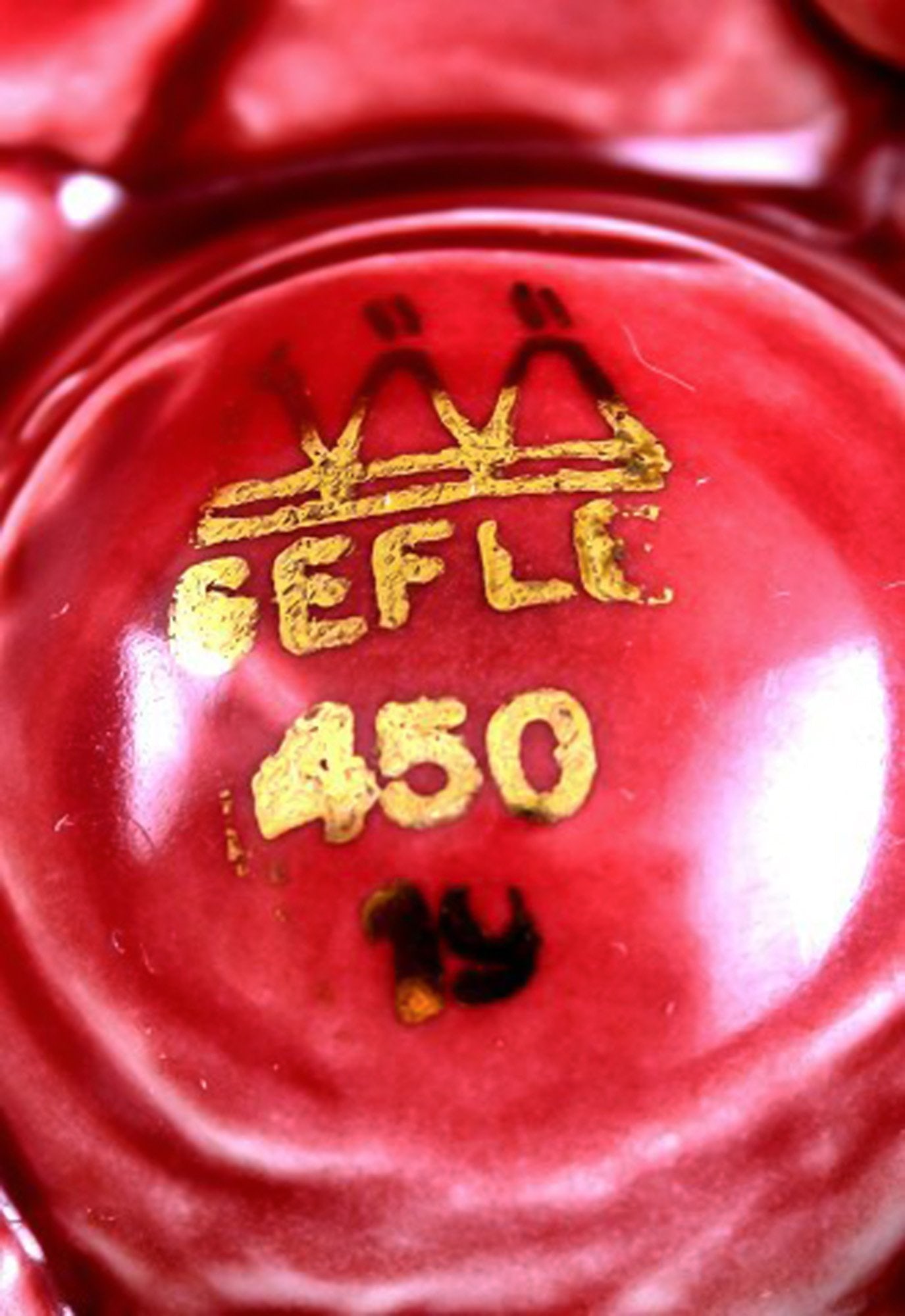 Collection of 'Red Rubin' pottery with red glaze with gold, Upsala-Ekeby, Gefle. Design Arthur - 6