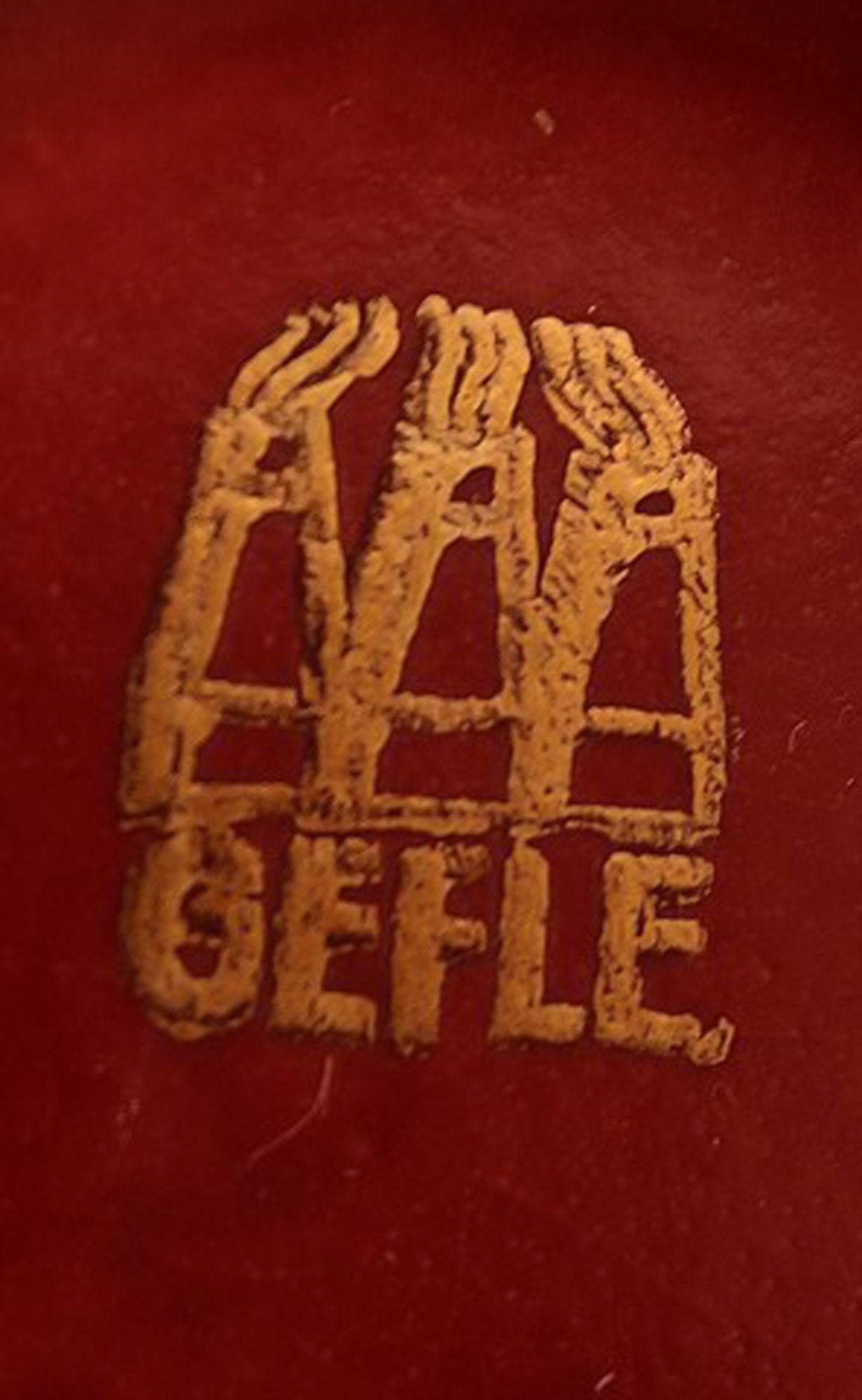 Collection of 'Red Rubin' pottery with red glaze with gold, Upsala-Ekeby, Gefle. Design Arthur - 5