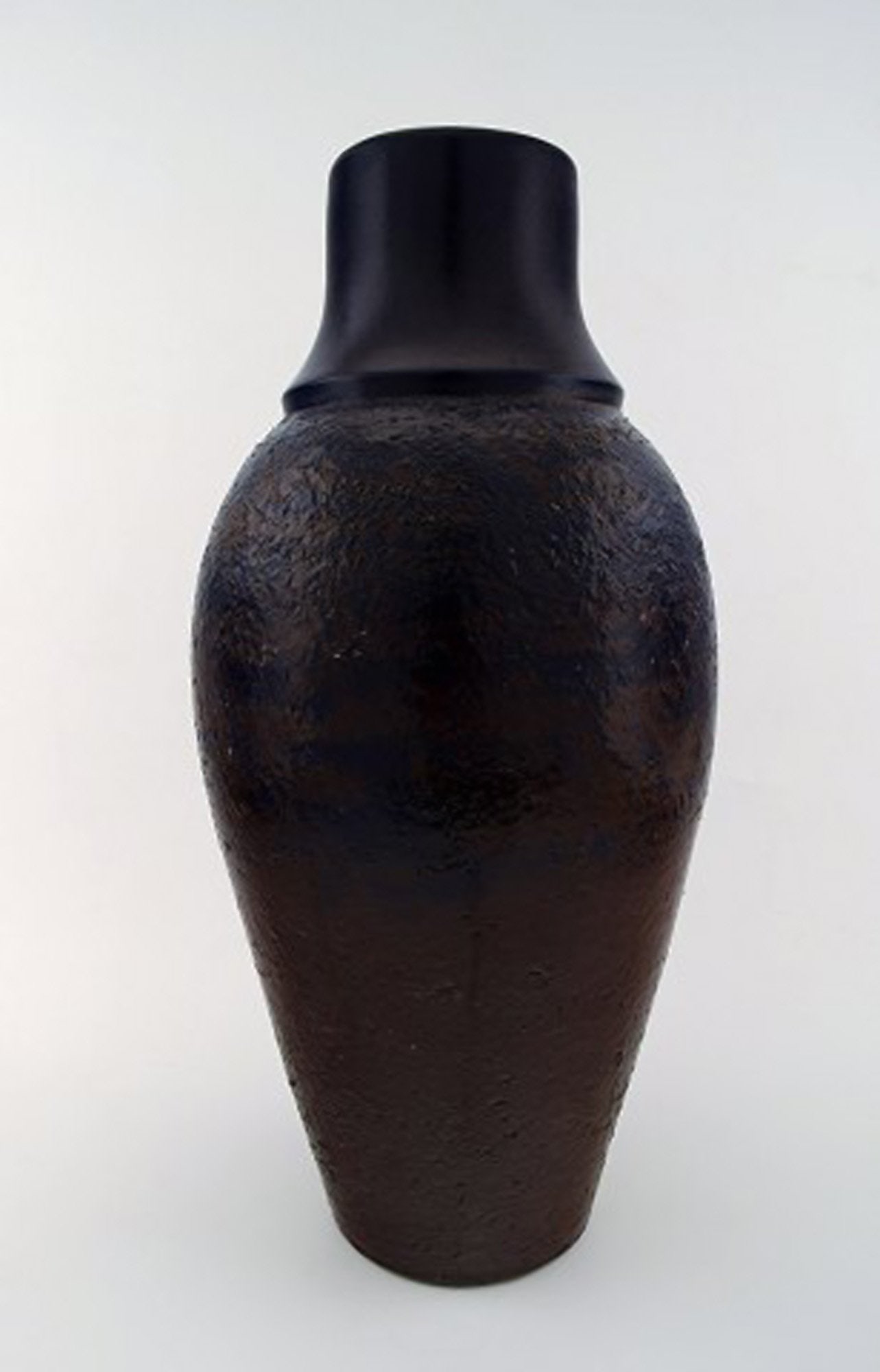 Upsala Ekeby large floor vase in ceramic. Hand painted. Beautiful blue glaze. - 2