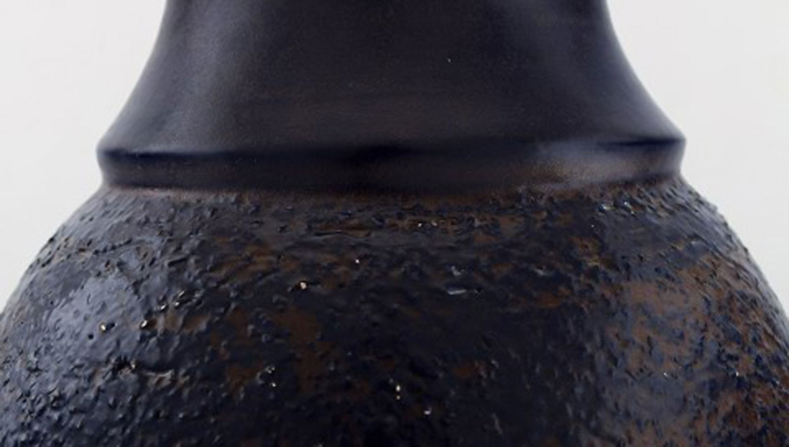 Upsala Ekeby large floor vase in ceramic. Hand painted. Beautiful blue glaze. - 6