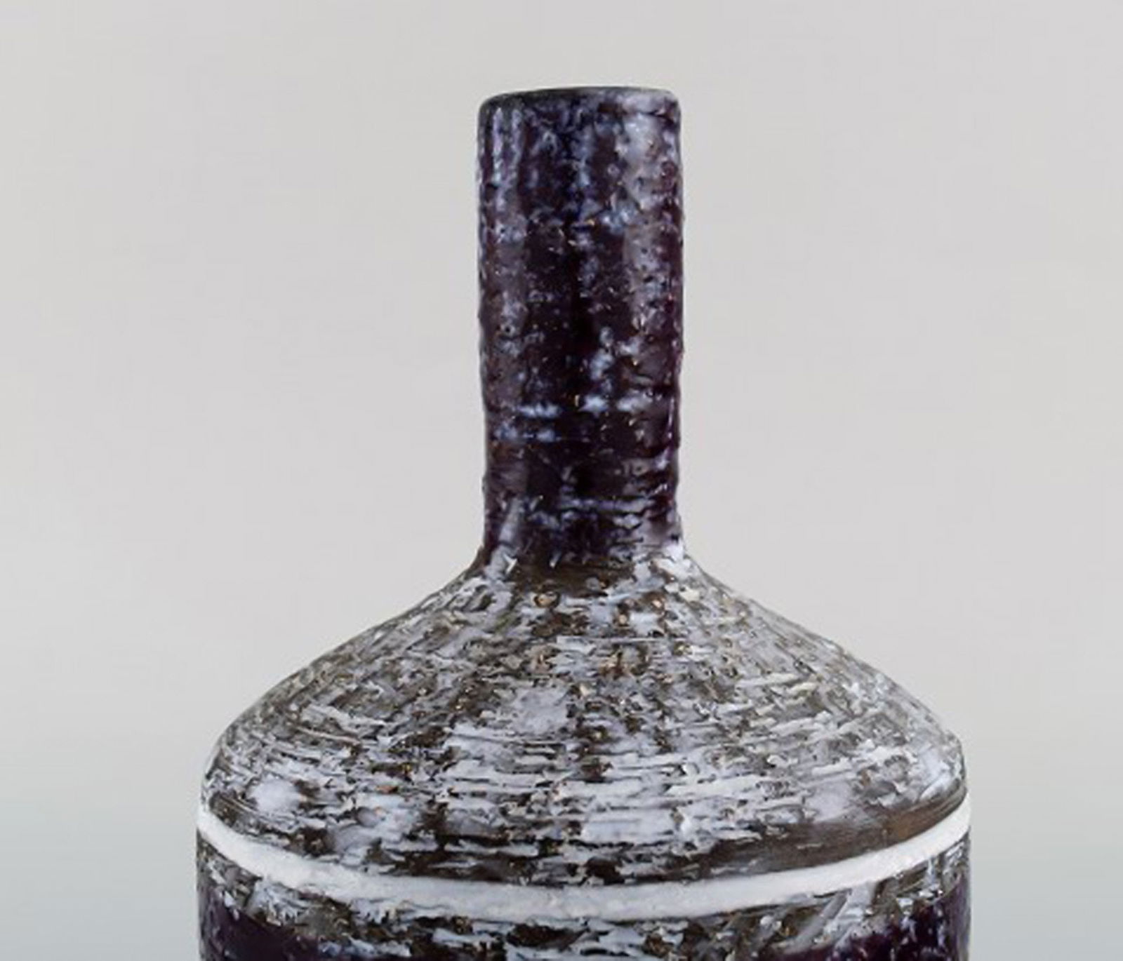 Upsala-Ekeby, Sweden. vase with narrow neck in glazed ceramics. 1960's. - 3