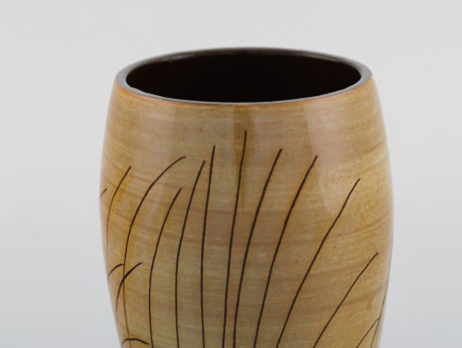 Ingrid Atterberg for Uppsala Ekeby. Papyrus vase in glazed stoneware. Mid-20th century. - 4
