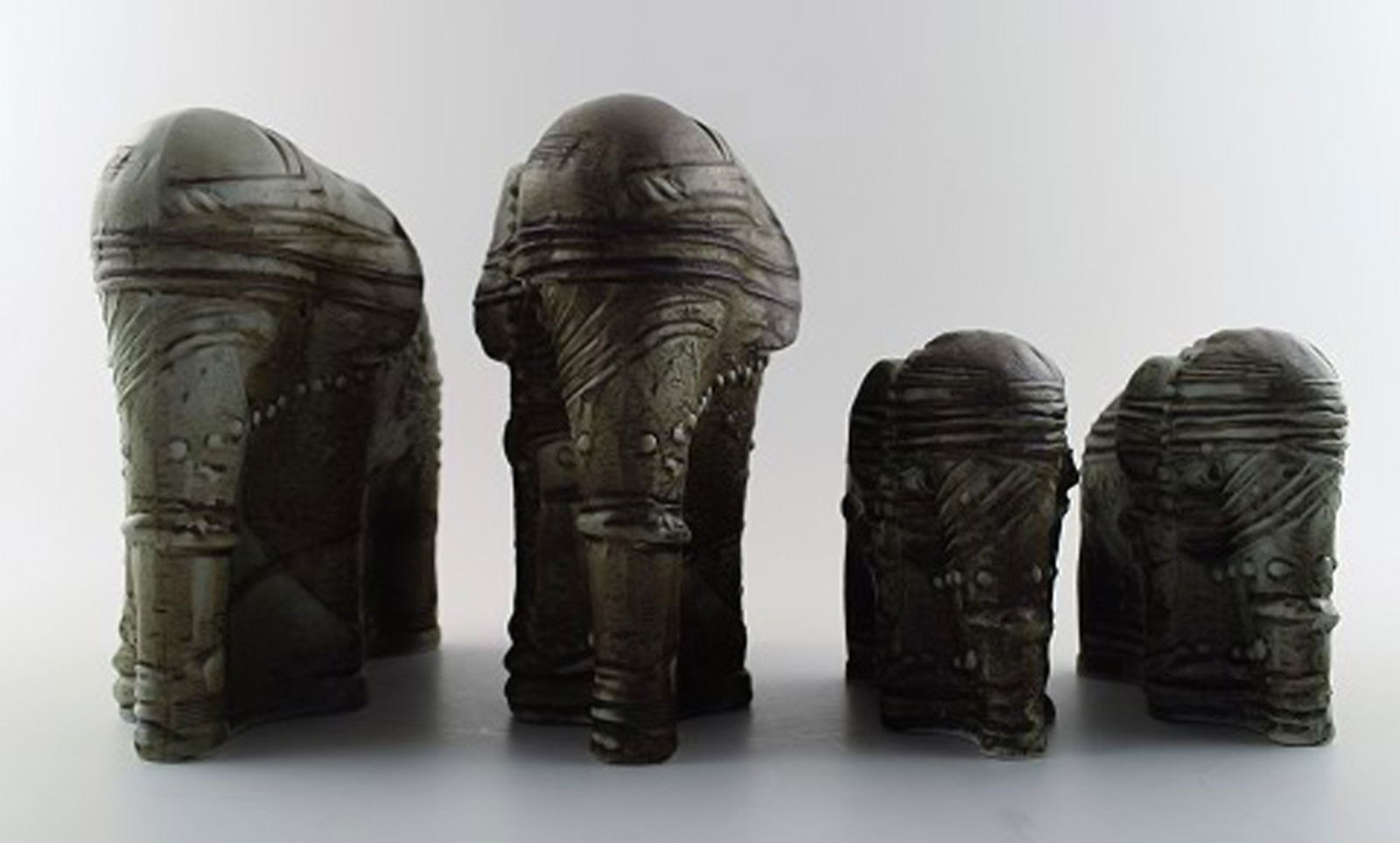 Rorstrand Bertil Vallien four elephants, ceramics. - 5