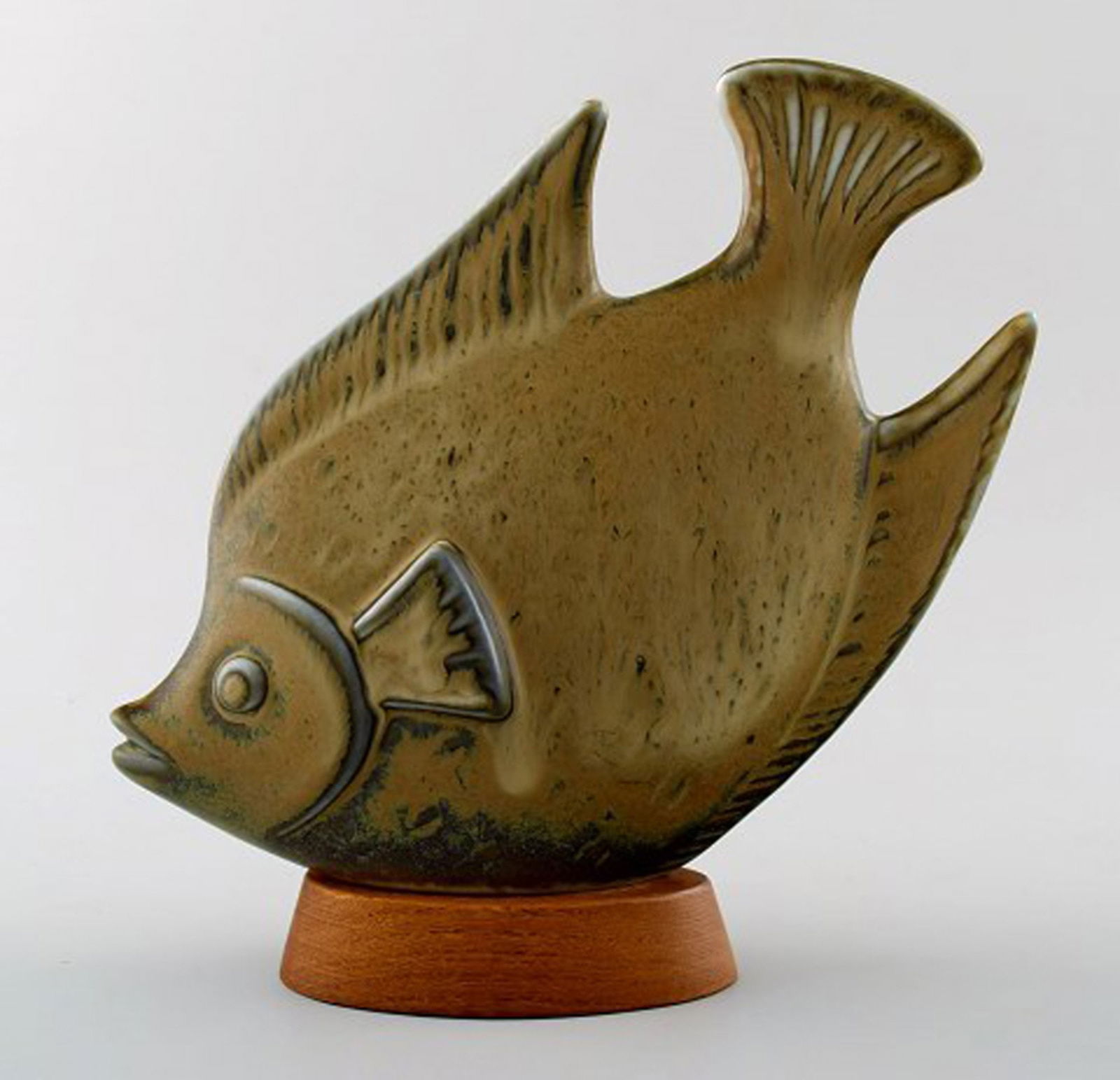 Rörstrand stoneware figure by Gunnar Nylund, fish. - 2