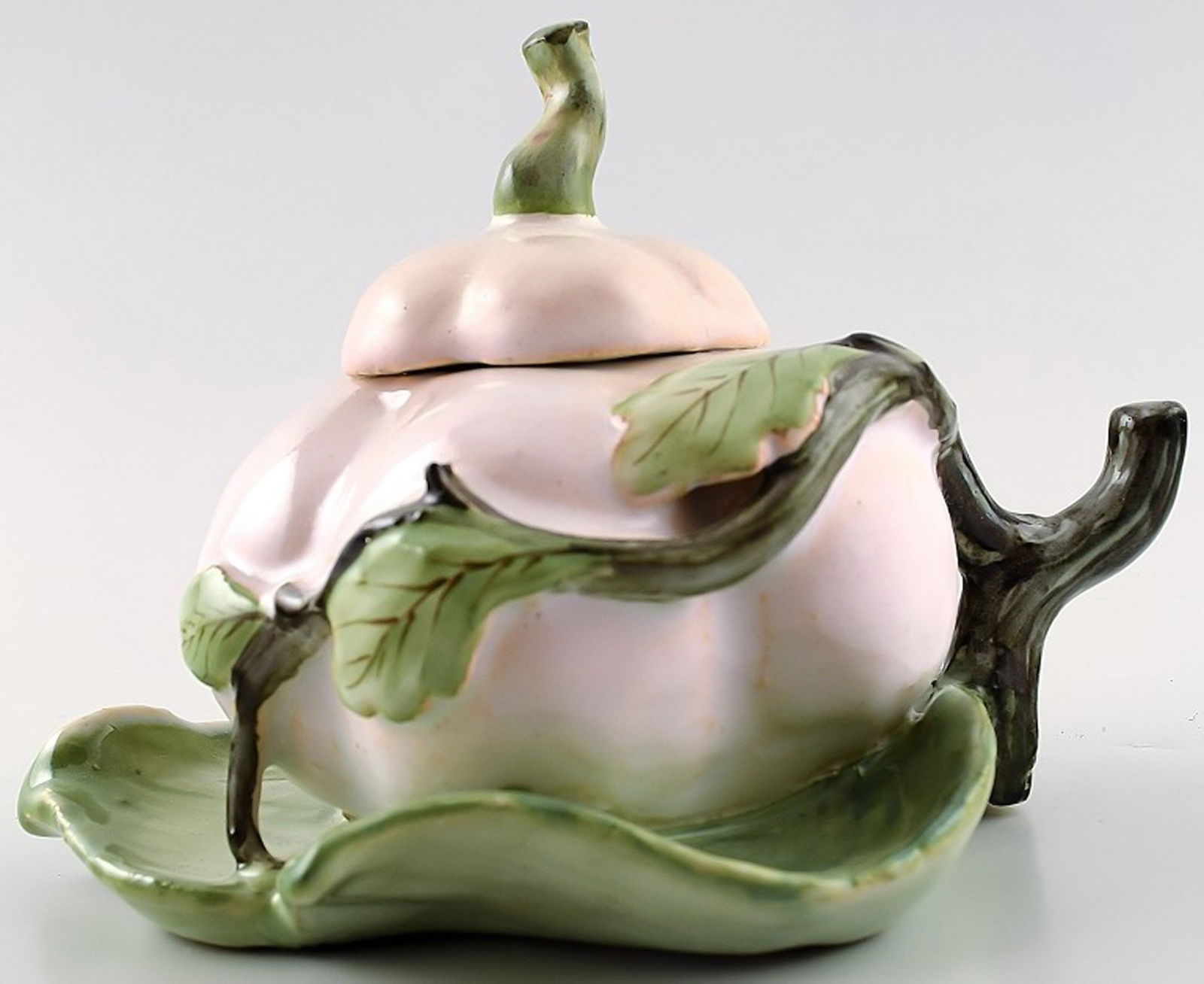 Bjorn Wiinblad unique ceramic flower pot, pink and gray glaze. - 4