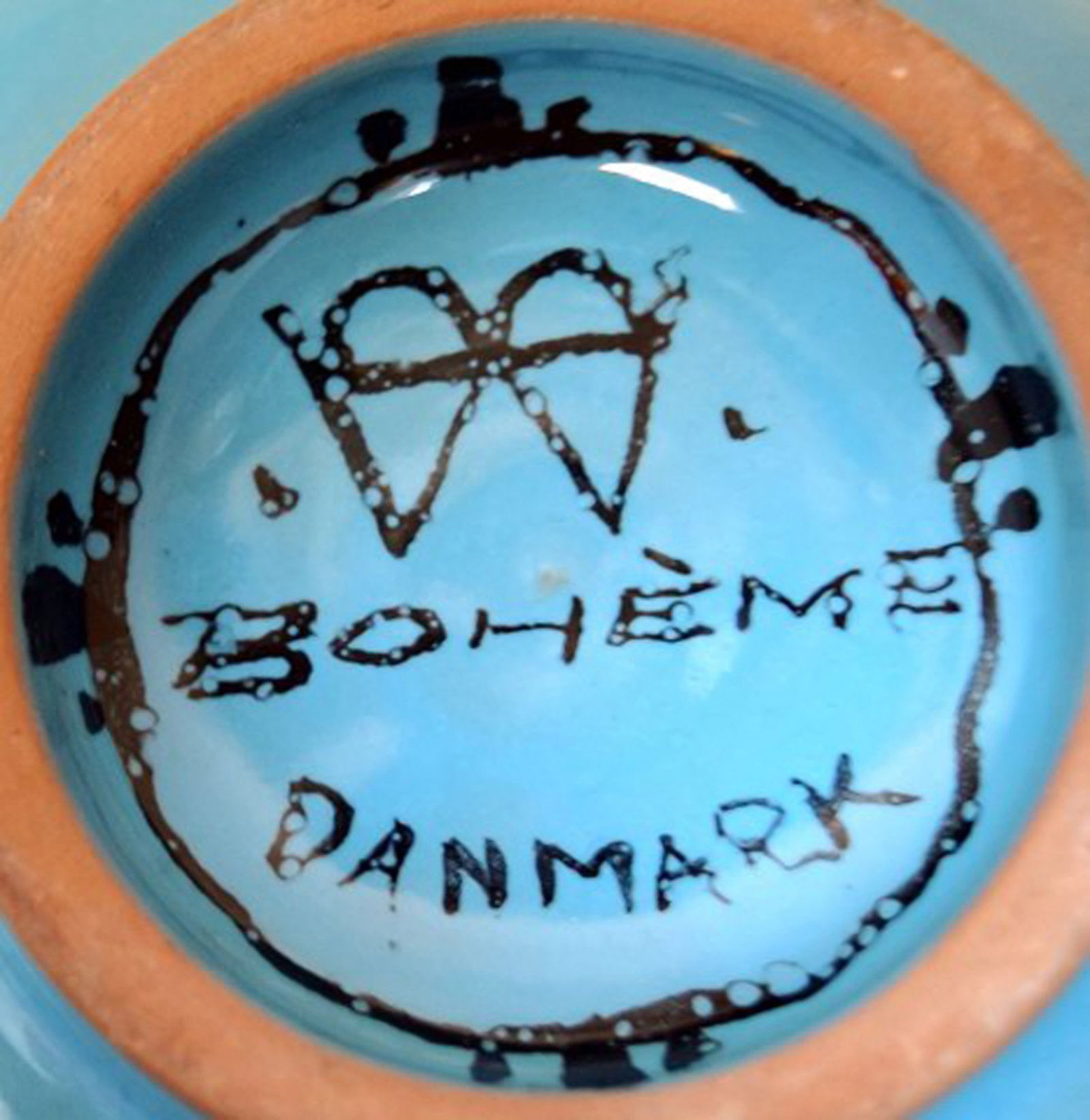 Bjorn Wiinblad 'Boheme' service of glazed earthenware decorated in blue colors. - 9