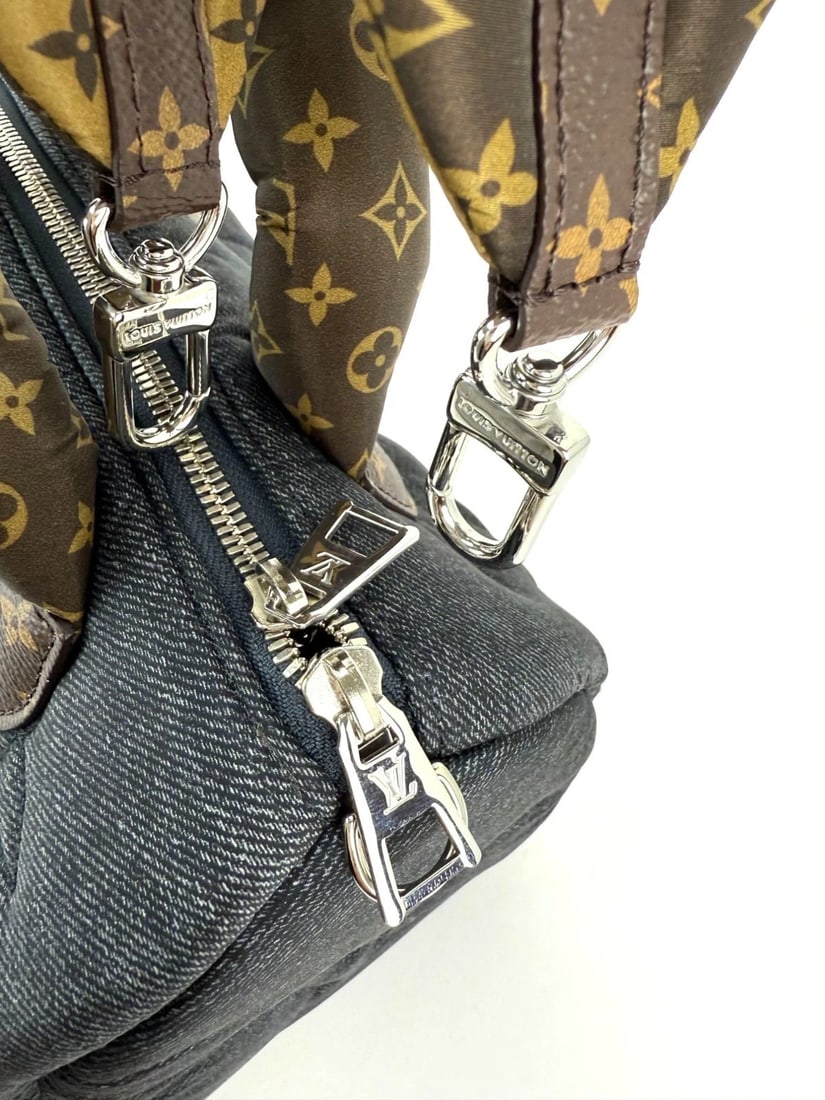 Louis Vuitton Speedy 25 Bandouliere Black Denim Puffer Hand Bag - 7