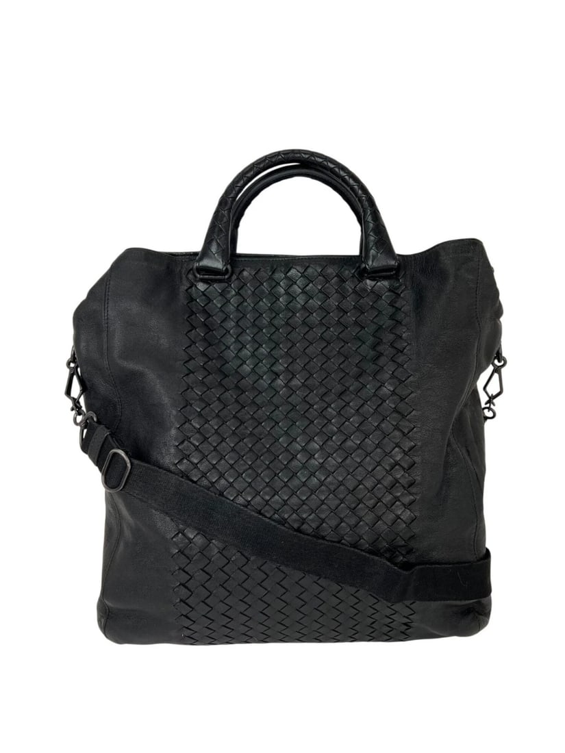Bottega Veneta Nappa Intreciato Black Leather Messenger Tote Bag: Title: Bottega Veneta Nappa Intreciato Black Leather Messenger Tote Bag Description: Pre-Owned 100% Authentic Bottega Veneta Nappa Intreciato Black Leather Messenger Tote Bag RATING: B...Very Good, we