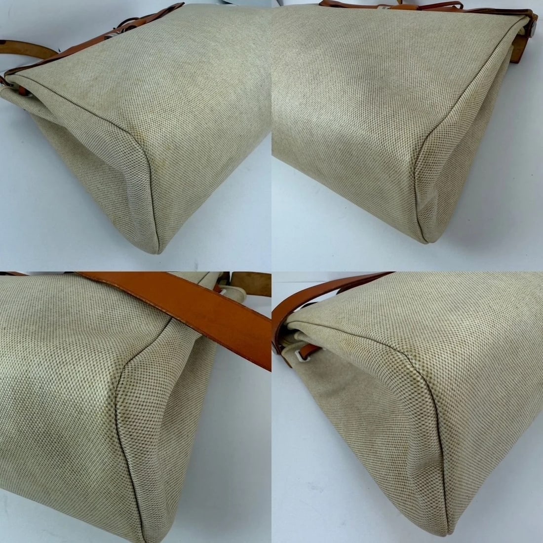 Hermes Toile Vache Herbag 39 MM Natural Shoulder Hand Bag - 19