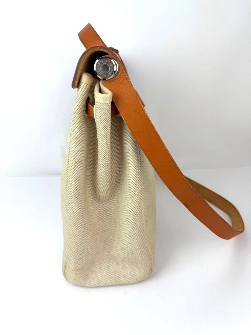 Hermes Toile Vache Herbag 39 MM Natural Shoulder Hand Bag - 7