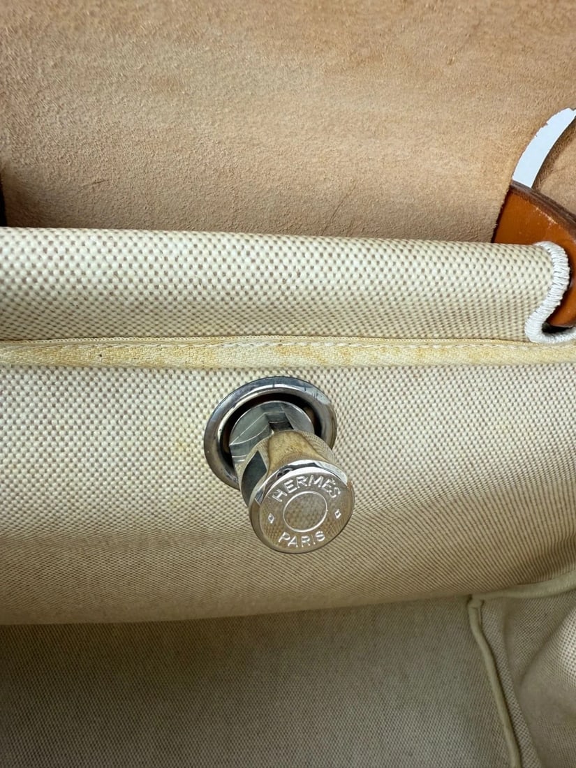Hermes Toile Vache Herbag 39 MM Natural Shoulder Hand Bag - 9