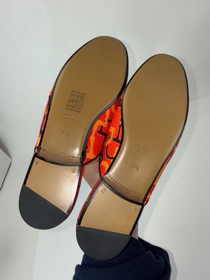 Gucci Princetown Horsebit Print Loafer Mules Slide Shoes Size 7.5 - 10