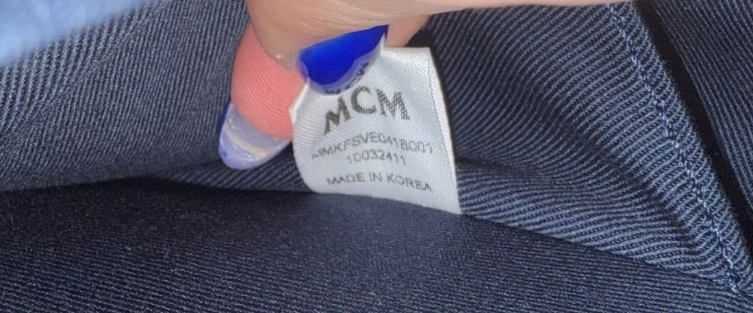 MCM Stark Ceramic Blue Gradation Palm Canvas Backpack - 4