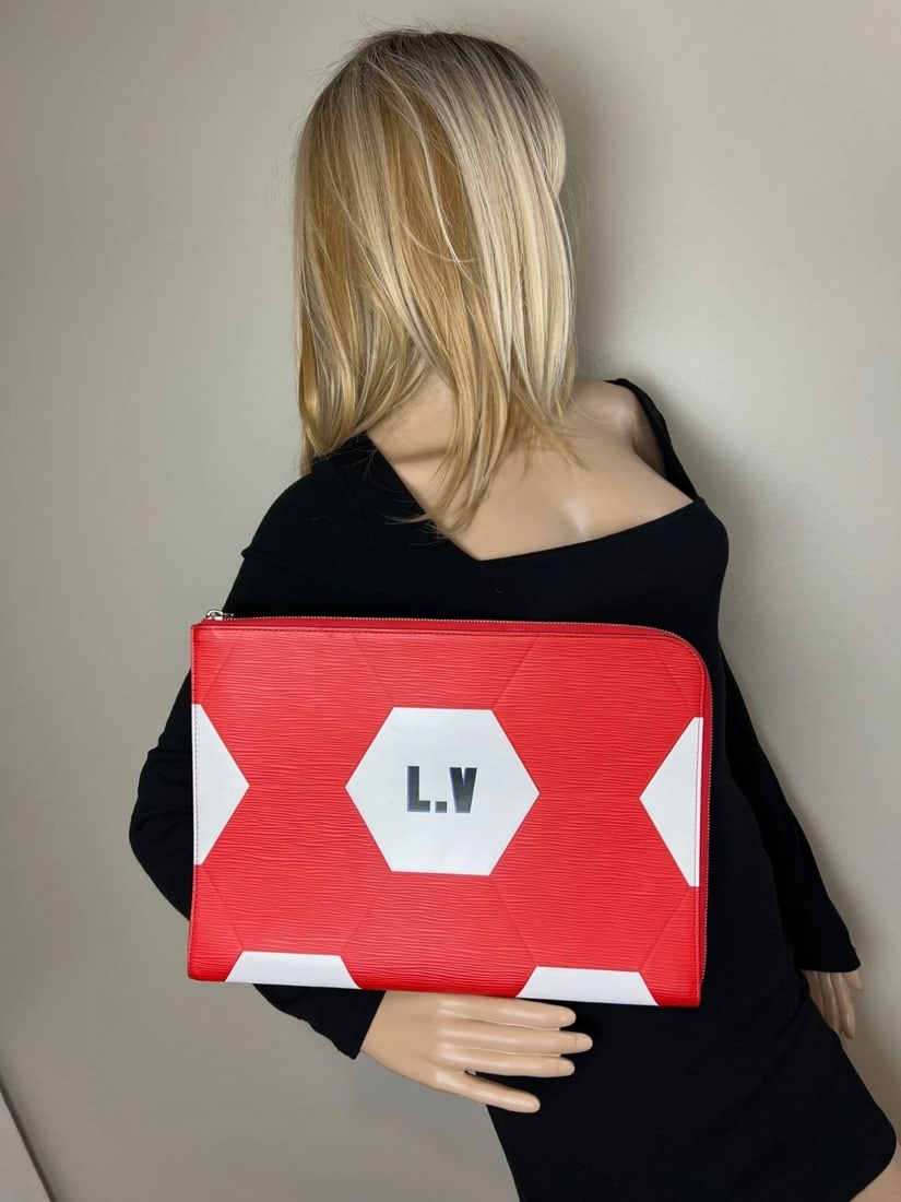 Louis Vuitton Fifa World Cup Pochette Jour epi Red Leather Clutch - 11