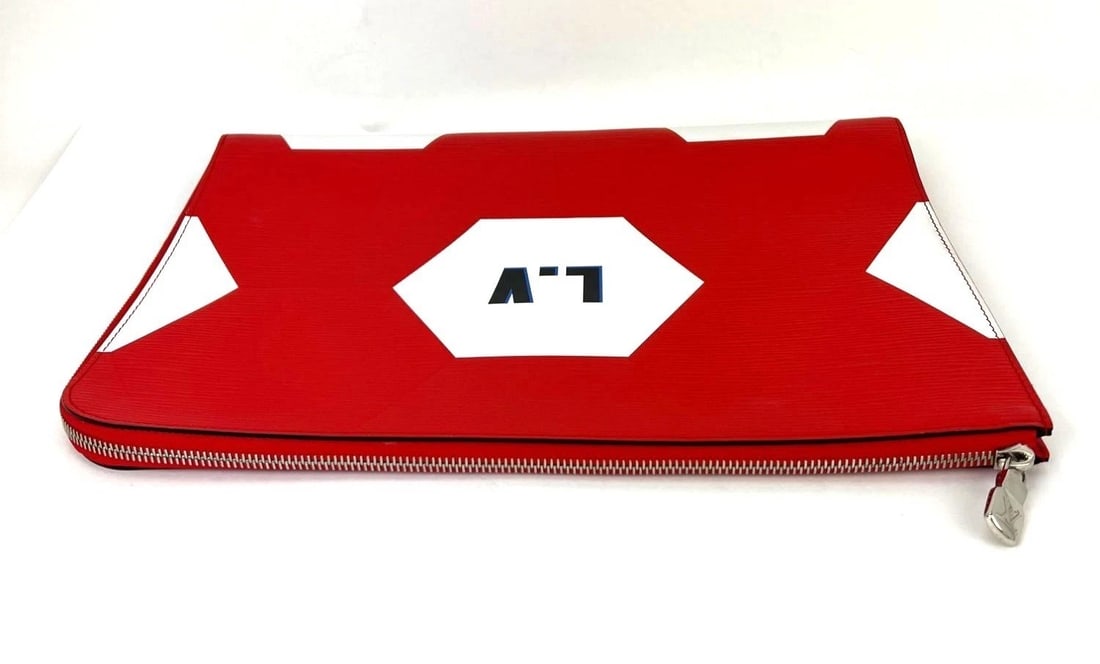 Louis Vuitton Fifa World Cup Pochette Jour epi Red Leather Clutch - 13