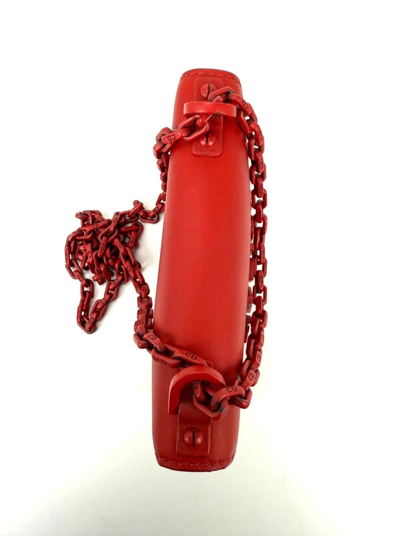 Christian Dior Ultra Matte Calfskin Mini J'Adior Red Flap Bag Clutch - 16