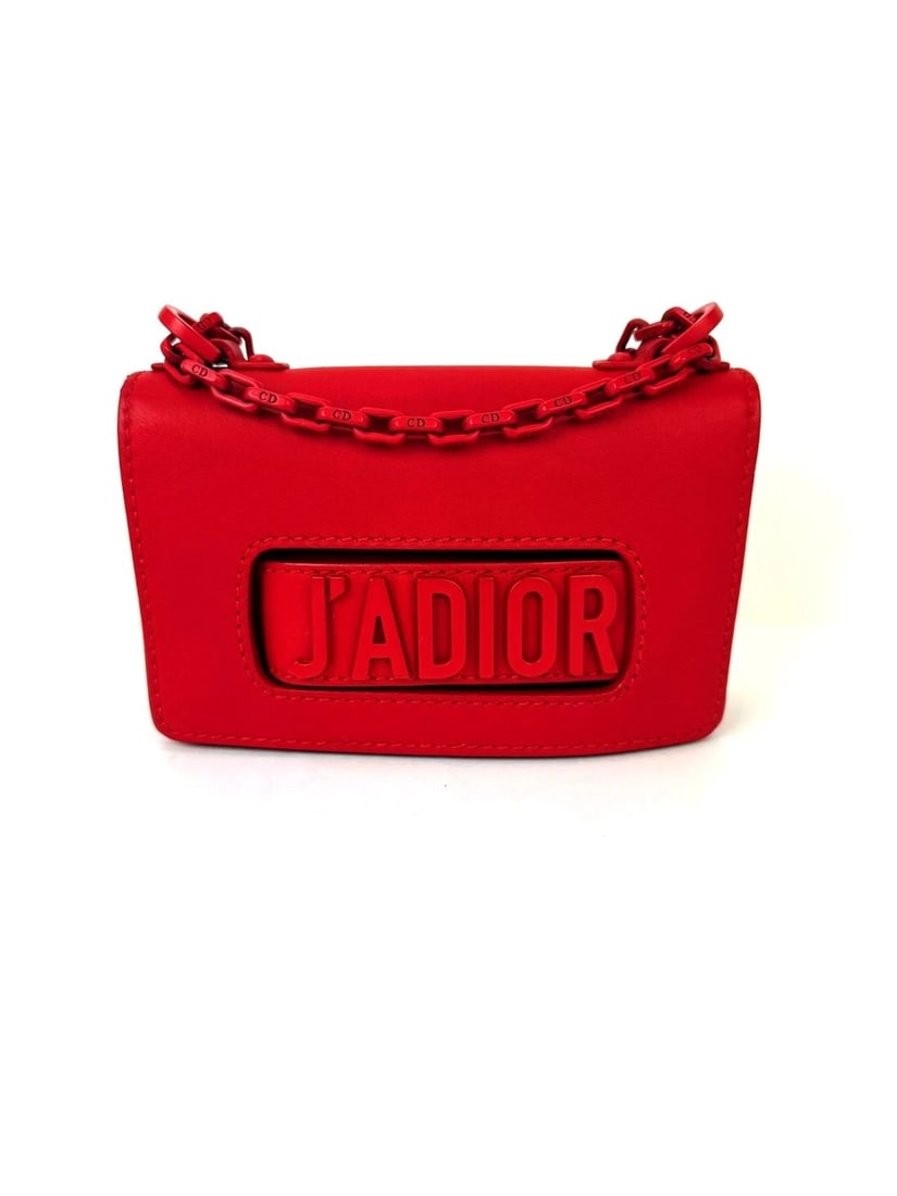 Christian Dior Ultra Matte Calfskin Mini J'Adior Red Flap Bag Clutch - 2