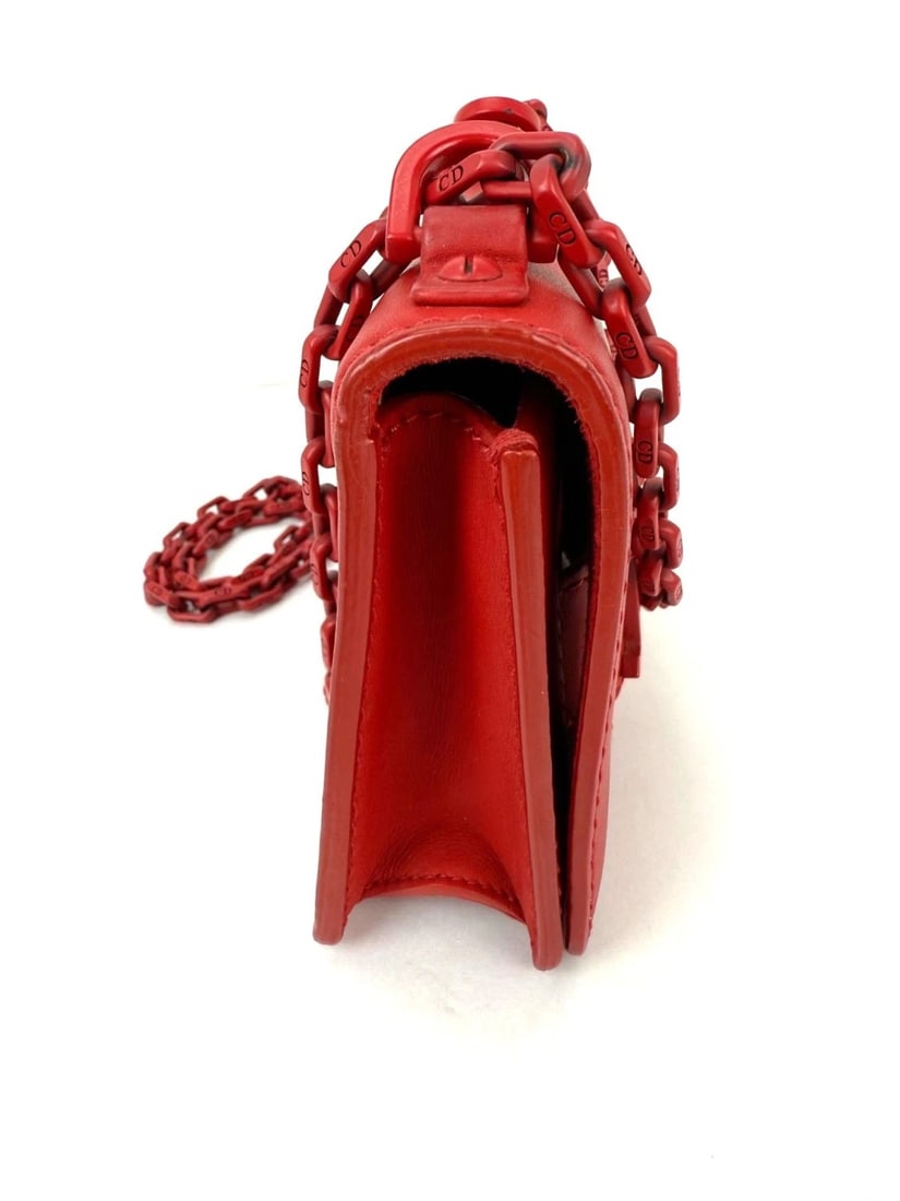 Christian Dior Ultra Matte Calfskin Mini J'Adior Red Flap Bag Clutch - 4