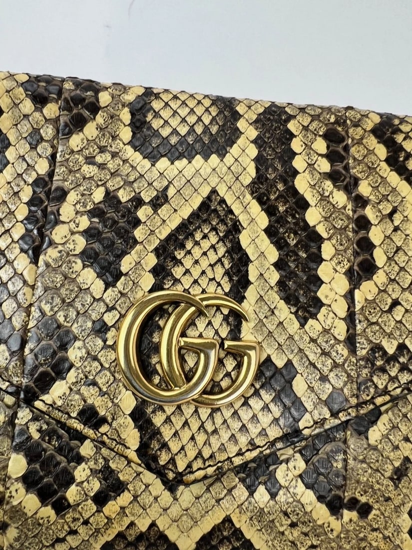 Gucci Thiara Double Sided Black Leather Python Crossbody Bag - 16