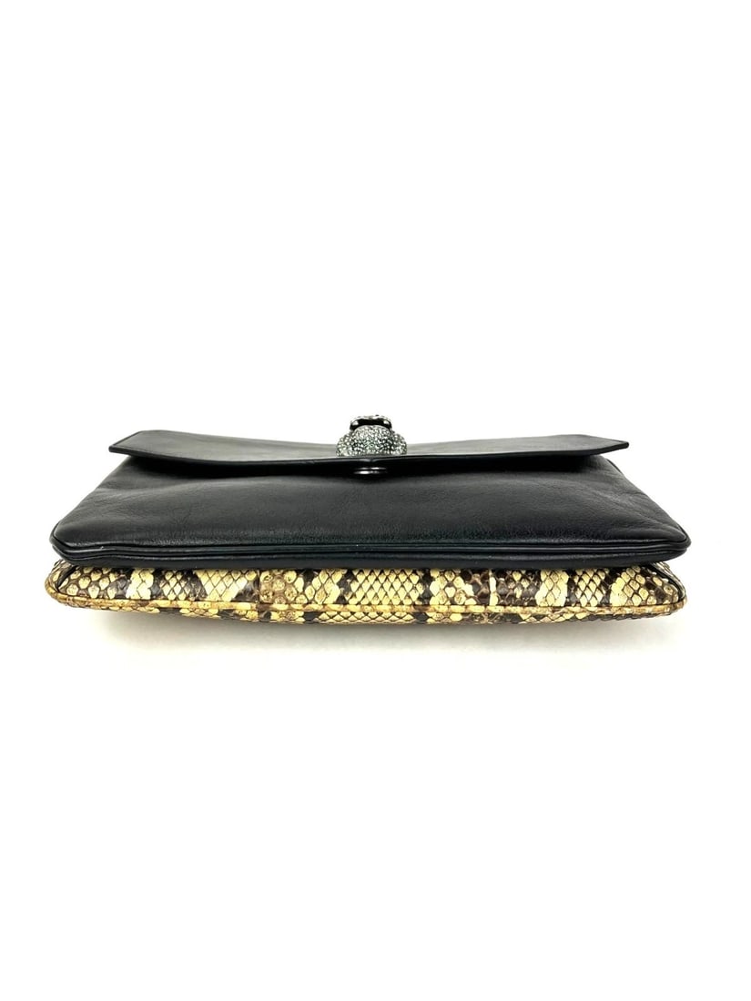 Gucci Thiara Double Sided Black Leather Python Crossbody Bag - 4